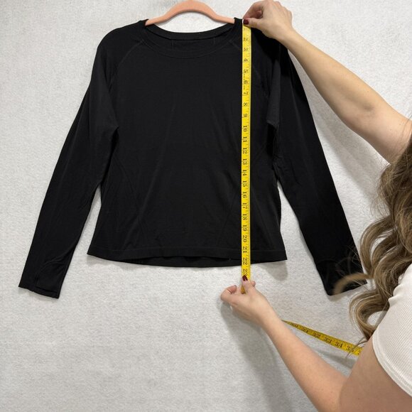 Athleta Shirt Womens Medium Black Long Sleeve Performance Running Top Athletic - Picture 3 of 6